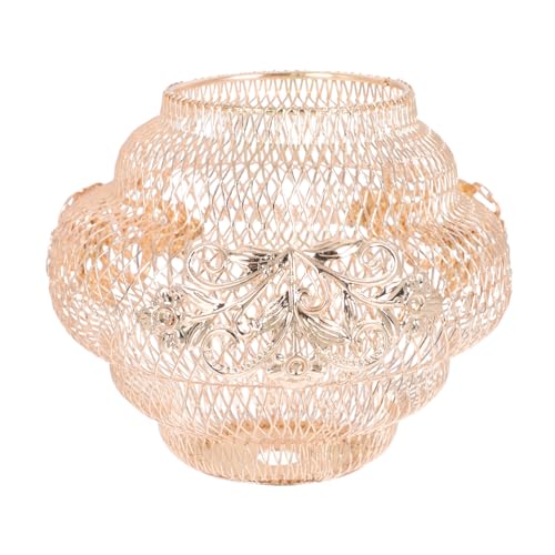 Gatuida Goldener Lampenschirm aus Hochwertigem Eisen Dekorative Hängelampe mit Aushöhlendem Design Langlebige Praktische Abdeckung für Vintage Kronleuchter und Stilvolle von Gatuida