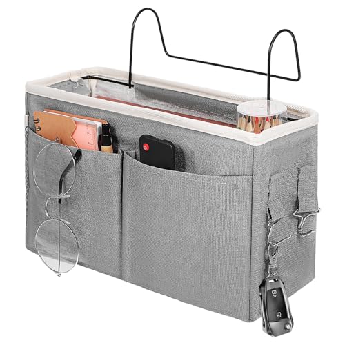 Gatuida Hängende Aufbewahrungstasche für Nachttisch Multifunktionaler Organizer mit Mehreren Fächern aus Baumwoll Leinen und für Bettgestelle Türen und Gatuida Hängende Aufbewahrungstasche für Nachttisch Multifunktionaler Organizer mit Mehreren Fächern aus Baumwoll Leinen und für Bettgestelle Türen und von Gatuida