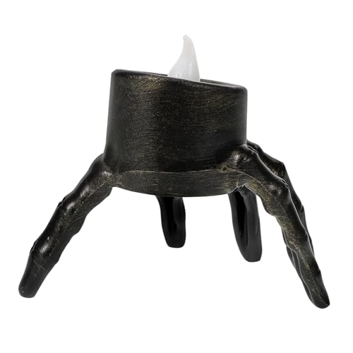 Gatuida Halloween Deko Handkerze Elektrisches LED Licht Flammenloses Schädel Hand Design Gruseliges Haus Outdoor Dekoration für Halloween Party Atmosphäre von Gatuida