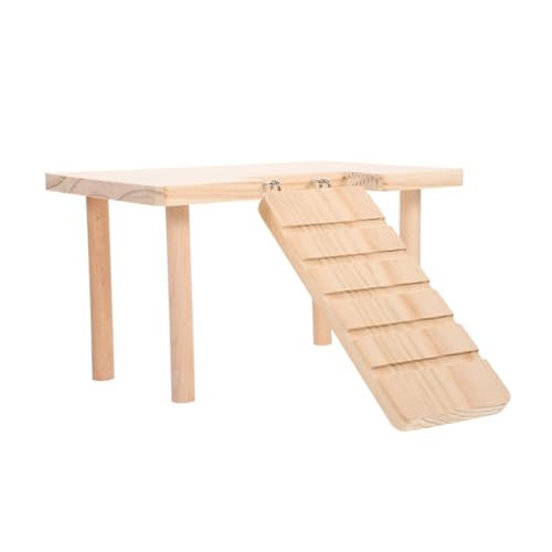 Gatuida Hamster Holzplattform mit Praktischer Leiter zum Klettern Mehrstöckiger Nager Spielplatz für Körperliche Aktivität und Entspannung Langlebiges Holzloft für Hamsterkäfig Zubehör von Gatuida