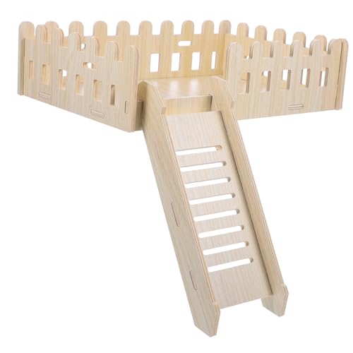 Gatuida Hamster Kletterplattform aus Massivem Holz mit Leiter Beißfestes Kleintierspielzeug für Hamster und Meerschweinchen Stabile Ruhe Spielplattform für Käfige Fördert Aktivität und von Gatuida