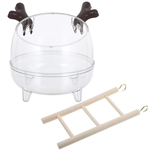 Gatuida Hamster Sandbadbox Mit Leiter Kleiner Tier Lebensraum Rennmäuse Bad Sandbehälter Hamster Klettern Spielzeugleiter Für Meerschweinchen Chinchillas von Gatuida