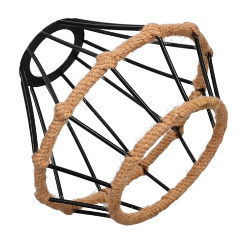 Gatuida Handgefertigter Boho Lampenschirm aus Baumwollseil Rustikale Deckenleuchte Handgewebter Metall Lampenschirm für Wohnzimmer Schlafzimmer und Esszimmer Natürlicher Vintage Stil von Gatuida