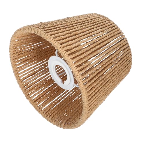 Gatuida Handgefertigter Lampenschirm aus Gewebtem Papierseil Stabil und Dekorativ Vielseitig für Tisch Deckenlampen Braun Passend für Fassungen Stilvolle Beleuchtung für Büro und Zuhause von Gatuida