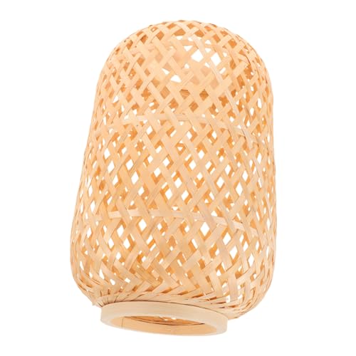 Gatuida Handgefertigter Lampenschirm aus natürlichem Holz Robust handgewebter Lampenschirm im Vintage-Stil für Küche Schlafzimmer und Balkon Rustikale vielseitige Leuchte für Innen und von Gatuida