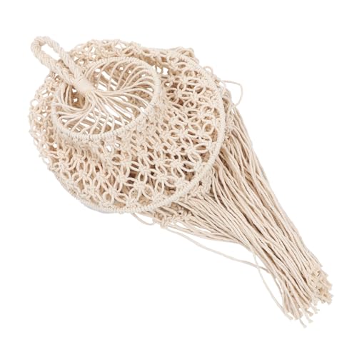 Gatuida Handgefertigter Woven Tassel Lampenschirm Boho Deckenleuchte Hängend Eleganter Retro Stil Für Wohnzimmer Schlafzimmer Dekoration von Gatuida