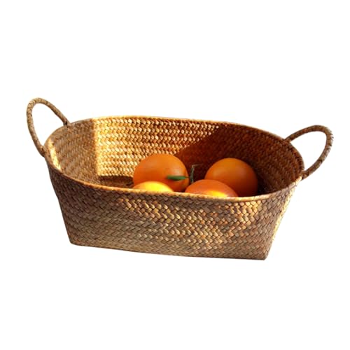 Gatuida Handgewebter Rattan Aufbewahrungskorb Klein Natürlicher Farbton Handgefertigter Snackkorb mit Griffen Vielseitiger Obstkorb und Blumenkorb für Picknick und Haushalt Gatuida Handgewebter Rattan Aufbewahrungskorb Klein Natürlicher Farbton Handgefertigter Snackkorb mit Griffen Vielseitiger Obstkorb und Blumenkorb für Picknick und Haushalt von Gatuida