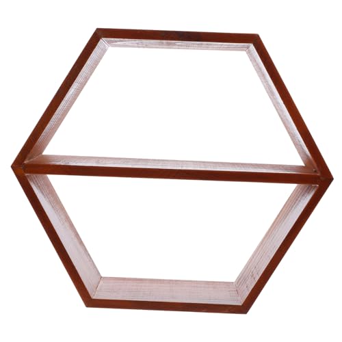 Gatuida Hexagonales Holz Wandregal ohne Bohren Kleines Dekoratives Aufbewahrungsregal mit Glatten Kanten Platzsparender Wandhalter für Wohnzimmer Schlafzimmer Kinderzimmer Praktisches von Gatuida