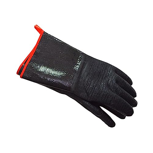 Gatuida Hitzebeständige Grillhandschuhe aus Neopren Hitzeschutz Rutschfest und Universalgröße für Küche Backofen Bbq und Mikrowelle Maschinenwaschbar Schwarz von Gatuida