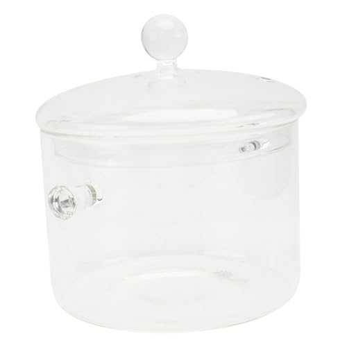 Gatuida Hitzebeständiger Borosilikat Glaskochtopf mit Deckel Doppelgriff Transparente Auflaufform Lebensmittelecht Spülmaschinengeeignet zum Kochen und Servieren von Gatuida