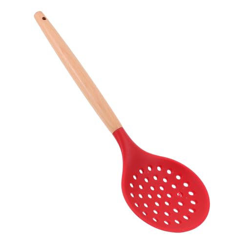 Gatuida Hitzebeständiger Silikon Schaumlöffel mit Ergonomischem Holzgriff zum Abtropfen von Öl Servieren von Speisen und Filtern von Flüssigkeiten Küche und Restaurant Rot Gatuida Hitzebeständiger Silikon Schaumlöffel mit Ergonomischem Holzgriff zum Abtropfen von Öl Servieren von Speisen und Filtern von Flüssigkeiten Küche und Restaurant Rot von Gatuida