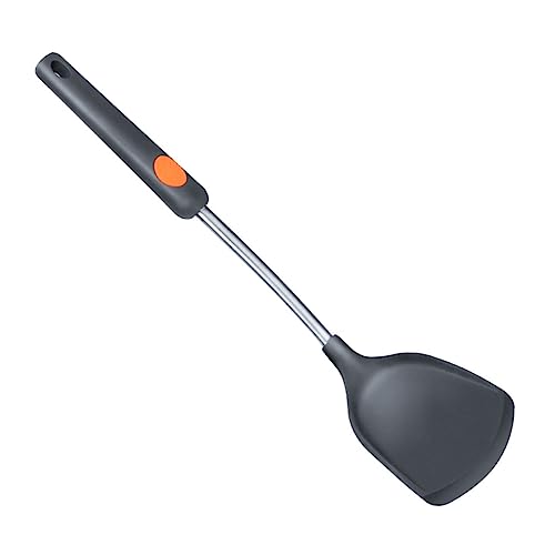 Gatuida Hitzebeständiger Silikon kochspatel Ergonomisch Antihaftbeschichtet Küchenzubehör für Wok und Pfanne Alltagstauglich Leicht zu Reinigen und Aufzuhängen Dunkelgrau von Gatuida