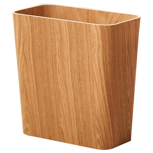 Gatuida Holz Abfalleimer Eleganter Mülleimer aus Holz für Wohnzimmer Büro und Badezimmer Stabiler Papierkorb zur Mülltrennung Schmaler Moderner Abfallbehälter für Aufgeräumtes Zuhause von Gatuida