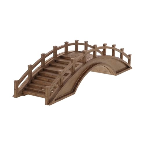 Gatuida Holz-Bogenbrücke Miniatur Feengarten Landschaftsdeko – Für Teich, Rasen, Gartenfigur, Aquarium und DIY Micro-Landschaftsschmuck von Gatuida