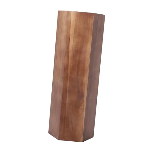 Gatuida Holz regenschirmständer Sechseckig Stabil Wetterfest Vielseitiger Aufbewahrungsständer für Regenschirme Gehstöcke für Flur Eingangsbereich Wohnung Dunkles Walnuss design von Gatuida