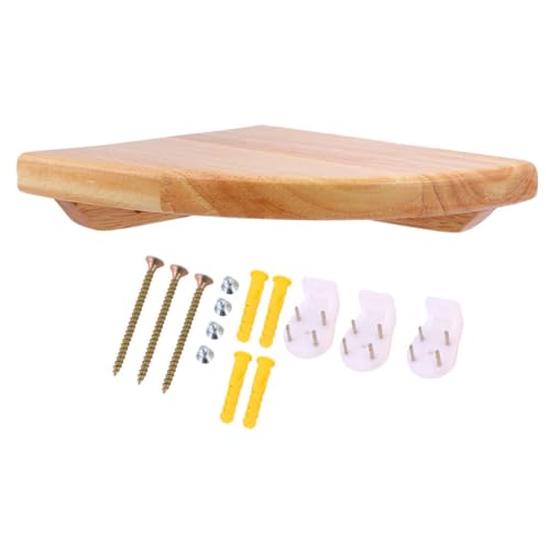 Gatuida Holz wandregal Eckregal Radius Schwimmend Rustikales Wanddekor Wohnzimmer Display Rack Einfache Montage mit Schrauben für Kabel Tv Zubehör von Gatuida