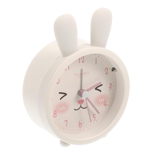Gatuida Kaninchen-wecker Wecker Hasen Netter Wecker Runde Stille Uhren Tieruhr Am Bett Süße Uhr Klein Wecker Für Schlafzimmer Stiller Wecker Aufwachen Ohruhr Weiß Kieselgel von Gatuida