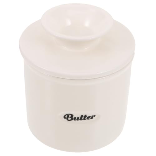 Gatuida Keramik Butterdose mit Großer Kapazität Hitzebeständig Wiederverwendbarer Butterbehälter ohne Messer für Küche und Aufbewahrung von Butter und Käse von Gatuida