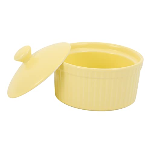 Gatuida Keramische Auflaufform mit Deckel Gelbe Schüssel für Pudding Doppelschalige Eier für Buffet Party und Familienfeiern Gatuida Keramische Auflaufform mit Deckel Gelbe Schüssel für Pudding Doppelschalige Eier für Buffet Party und Familienfeiern von Gatuida