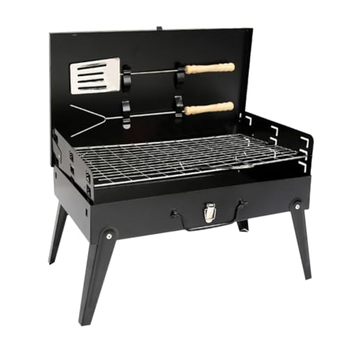Gatuida Klappbarer Outdoor Bbq Grill Höhenverstellbarer Tragbarer Holzkohlegrill mit Lüftung Faltbarer Camping Barbecue Stove für Einfache Reinigung und Transport von Gatuida