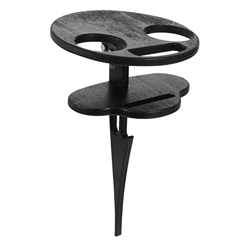 Gatuida Klappbarer Outdoor Weintisch Rund Doppellagig Tragbarer Beistelltisch für Garten Camping Strand mit Glashalterung und Praktischem von Gatuida