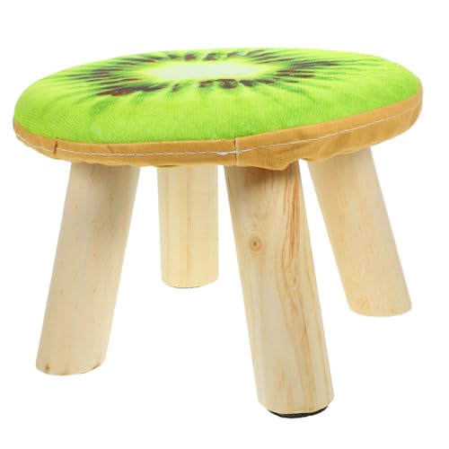 Gatuida Kleiner Holz hocker mit Rundem Schwammkissen Leichter Robuster Sitzhocker für Zuhause Tragbarer Niedriger Kindersitz Glatte Kanten Multifunktional als Fußbank und Sofa hocker von Gatuida