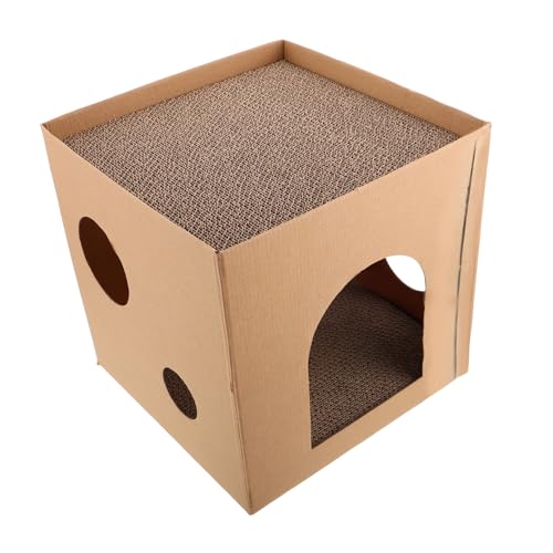 Gatuida Kratznest Katze aus Langlebiger Wellpappe Multifunktionales Kratzbrett und Katzenbett Sicheres Kartonmaterial Minimalistisches Design für Stilvolle Katzenmöbel im Wohnbereich von Gatuida
