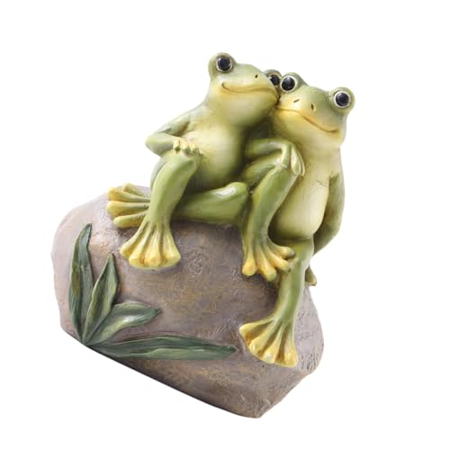 Gatuida Kreative Gartenfigur aus Resin Wetterfeste Gartendeko für Balkon und Außenbereich Lebensechte Frosch Statue mit Detailreicher Verarbeitung Platzsparend und Langlebig Charmante von Gatuida
