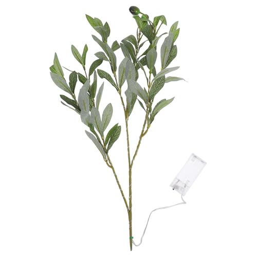Gatuida LED Beleuchteter Künstlicher Olivenzweig mit Verzweigungen und Früchten Realistischer Energiesparender Faux Tree für Wohn und Bürodekoration Sanftes Nachtlicht Sichere von Gatuida