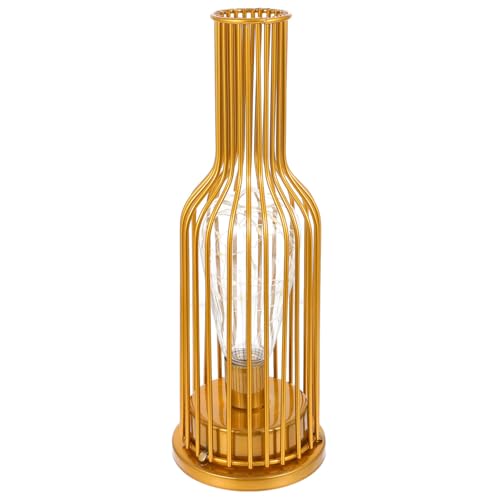 Gatuida LED Eisenkunst Retro Weinflaschen Tischlampe Warmweißes Nachtlicht Kreative Dekoration für Wohnzimmer Büro Arbeitszimmer Praktische Stimmungsleuchte Geschenkidee von Gatuida