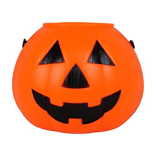 Gatuida Laternendekor Halloween-Kürbis-Eimer 18 cm Kürbis-Süßigkeitenhalter Für Kinder Süßigkeiten-Eimer Für Halloween-Partys (Zufälliger Stil) Süßigkeitenhalter von Gatuida