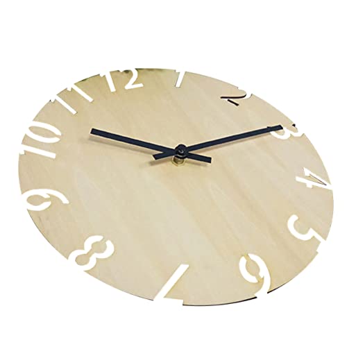 Gatuida Leise Runde Wanduhr aus Holz Geräuschlos Modernes Minimalistisches Design Stilvolle Wohnraum und Bürodekoration Einfache Schlichte Uhr für Schlafzimmer und Wohnzimmer von Gatuida