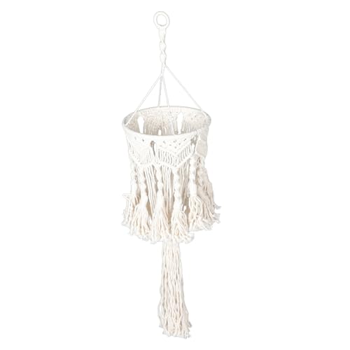 Gatuida Makramee Lampenschirm Baumwollfaden Handgewebt mit Quasten Boho Hängeleuchte Deckenleuchte für Wohnzimmer Schlafzimmer Restaurant Dekoration Gatuida Makramee Lampenschirm Baumwollfaden Handgewebt mit Quasten Boho Hängeleuchte Deckenleuchte für Wohnzimmer Schlafzimmer Restaurant Dekoration von Gatuida