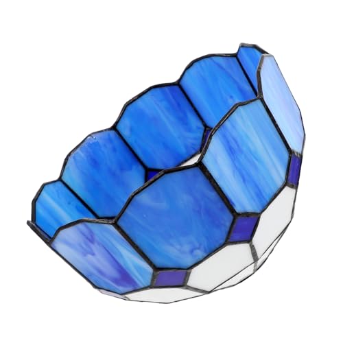 Gatuida Mediterran Blau weiß Deckenlampe Abdeckung Fassung Mittelloch Dekorativer Lampenschirm Ersatz für Wohnzimmer Schlafzimmer Lampenschirme Decke von Gatuida