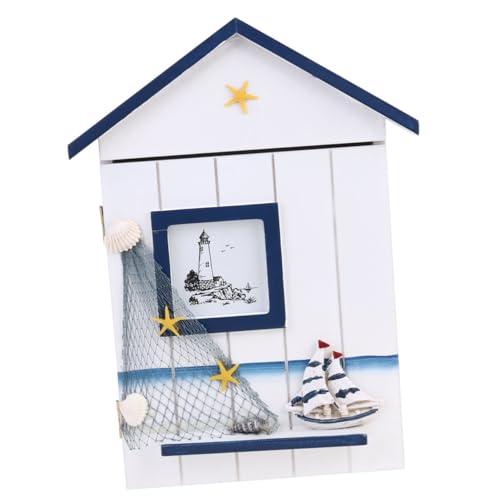 Gatuida Mediterraner Holz Schlüsselhalter Hausform Wandmontage Schlüsselbox mit Haken für Schlüsselorganisation und Dekoration im Flur Küche Wohnzimmer Gatuida Mediterraner Holz Schlüsselhalter Hausform Wandmontage Schlüsselbox mit Haken für Schlüsselorganisation und Dekoration im Flur Küche Wohnzimmer von Gatuida