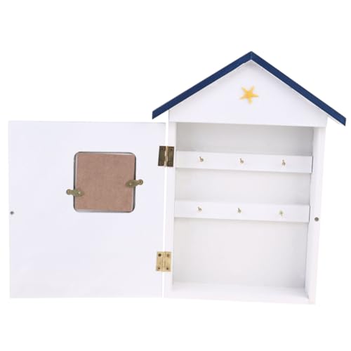 Gatuida Mediterraner Schlüsselhalter Holz Hausform Wandmontage Schlüsselbox Aufbewahrung Organizer Dekoration Blaues Spitzdach Segelboot Seestern Stil Gatuida Mediterraner Schlüsselhalter Holz Hausform Wandmontage Schlüsselbox Aufbewahrung Organizer Dekoration Blaues Spitzdach Segelboot Seestern Stil von Gatuida
