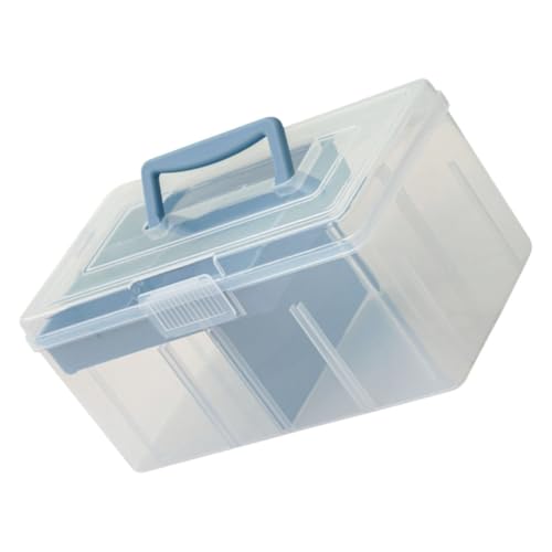 Gatuida Mehrzweck Aufbewahrungsbox für Bastelarbeiten Transparente Nähzubehör Organizer Robuster Lagiger Aufbewahrungsbehälter mit Griff für Handwerk von Gatuida