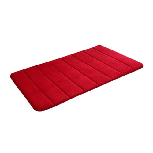 Gatuida Badezimmerteppich Memory Foam Türmatte Für Innenbereich Waschbare Bodenmatte Memory-Matte rutschfest Badezimmerteppich Weinrot von Gatuida