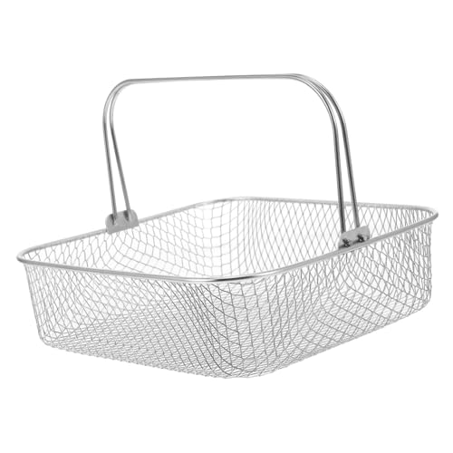 Gatuida Mesh-Korb für die Luftfritteuse backen Airfryer-Korb groß handhaben Ersatz Luftfritteuse Zubehörteil Luftfritteusenkorb Backkorb zum Luftbraten Mini Frittierkorb Rostfreier Stahl von Gatuida