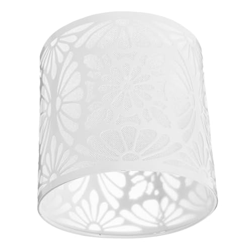 Gatuida Metall Lampenschirm Hohl Modern Lampenschirm Ersatz Lampenabdeckung Für Schlafzimmer Flur Küche Bar Industriedesign Weiß von Gatuida