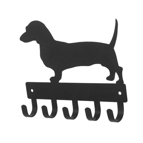 Gatuida Metall Schlüssel Garderobenhalter mit Hundemotiv Langlebiger Wandhaken für Schlüssel Mäntel und Medaillen Multifunktionaler Organizer für Eingangsbereich Schwarzes Vintage Design von Gatuida