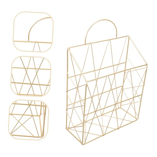 Gatuida Metall Wandregal Hängeregal Wandmontage Organizer für Sundries Aufbewahrung Stilvolles Nordic Design für Wohnzimmer Schlafzimmer Büro Goldfarben von Gatuida