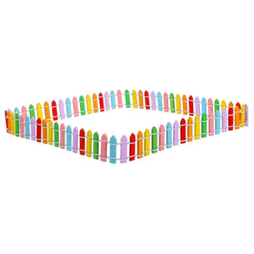 Gatuida Mini Holzzaun für Garten Bunte Miniatur Zaunlandschaft für Mikrolandschaften Kreative Gartendekoration und Rasenkanten Langlebig und Wetterfest von Gatuida