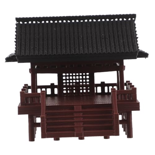 Gatuida Miniatur Pavillon Modell Traditionelles Chinesisches Architektur Ornament mit Doppelstöckigem Design Vintage Pavillon Figurine für Aquarium Bonsai Schreibtischdekoration von Gatuida