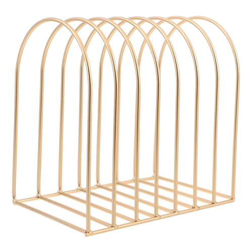 Gatuida Moderner Zeitschriftenhalter aus Robustem Metall Kreativer Schreibtisch Organizer für Bücher und Akten Kleiner Desktop Ablagekorb für Büro Schlafzimmer und Studium Design in Gold von Gatuida