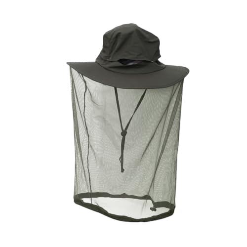 Gatuida Moskitonetz Hut mit Kopfnetz Atmungsaktiv Schnelltrocknend Sonnenschutz Unisex Outdoor für Angeln Wandern Camping Fahrradfahren Einheitsgröße Armeegrün von Gatuida