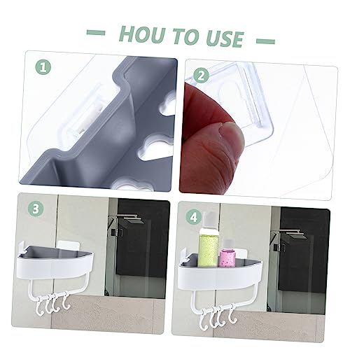 Gatuida Multifunktionales Bohrfreies Dreieck Wandregal mit Haken Stilvoller Bad und Küchenaufbewahrung Selbstklebendes Eckregal ohne Bohren Geeignet für Zuhause und Hotel von Gatuida