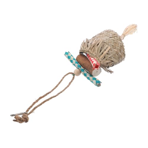 Gatuida Natürliches Papageien Aufhängen Robustes Kauspielzeug aus Holz mit Gewebter Rinde Fördert Schnabel Krallenaktivität Geeignet für Vogelarten im Käfig von Gatuida