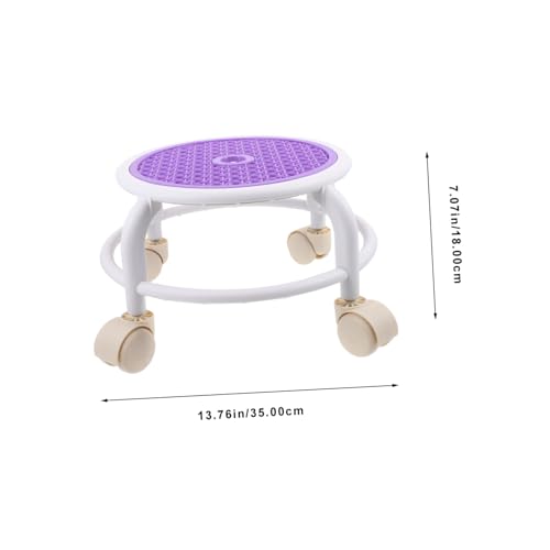 Gatuida Niedriger Runder Hocker mit Drehbaren Rädern Kleiner Multifunktionaler Rollhocker für Pediküre und Haushalt Belastbar Praktischer Sitzhocker in Klassischem Farbton von Gatuida