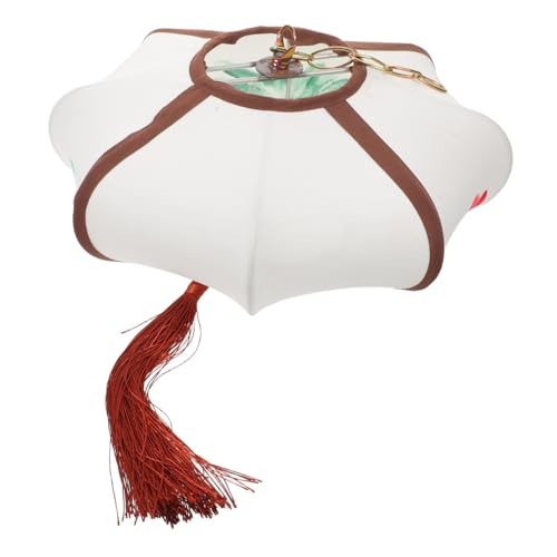 Gatuida Orientalischer Stofflampenschirm Ufo-form Asiatischer Stil Lampion Dekorative Hängelampe mit Sanftem Licht für Esszimmer Wohnzimmer und Flur Einfache Montage Vielseitig für von Gatuida
